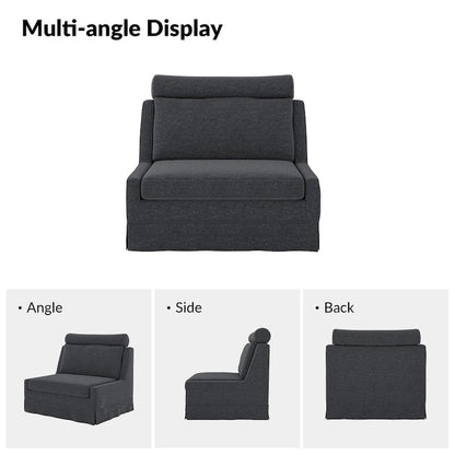 Anne 45 W Modern Poltrona con Pouf Rivestita di HULALA HOME