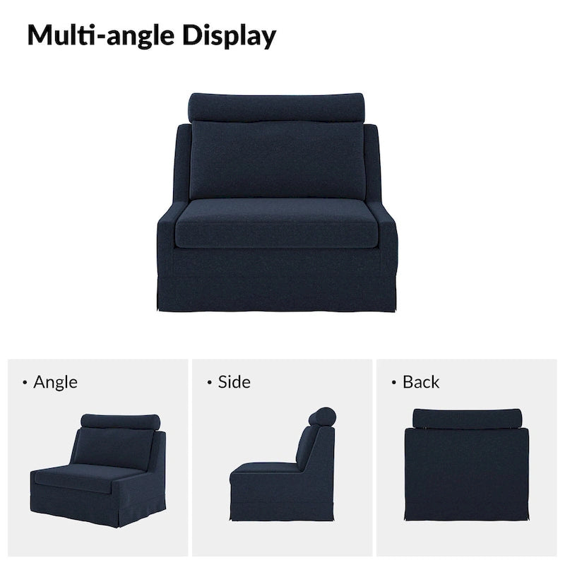 Anne 45 W Modern Poltrona con Pouf Rivestita di HULALA HOME