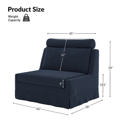 Anne 45 W Modern Poltrona con Pouf Rivestita di HULALA HOME