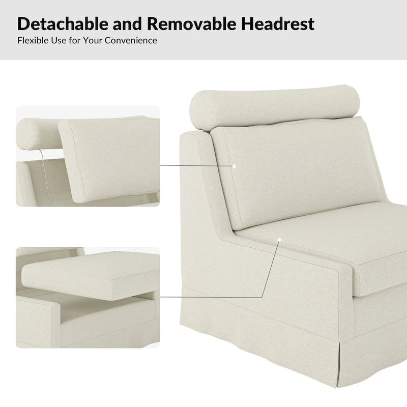 Anne 45 W Modern Poltrona con Pouf Rivestita di HULALA HOME