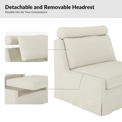 Anne 45 W Modern Poltrona con Pouf Rivestita di HULALA HOME