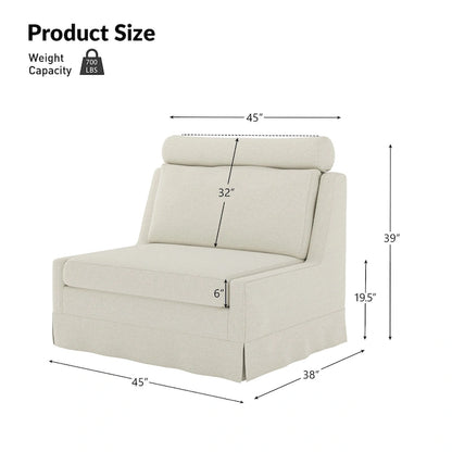 Anne 45 W Modern Poltrona con Pouf Rivestita di HULALA HOME