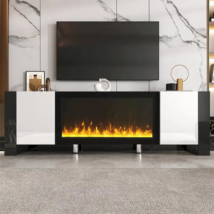 Modern TV Stand w/ Non-heating Electric Fireplace for TVs up to 78  