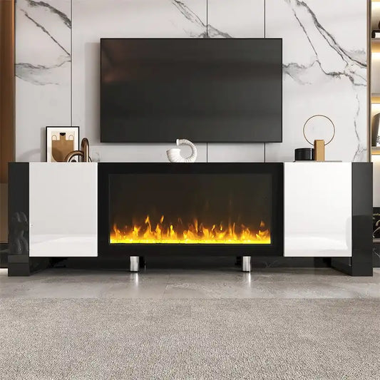 Modern TV Stand w/ Non-heating Electric Fireplace for TVs up to 78  