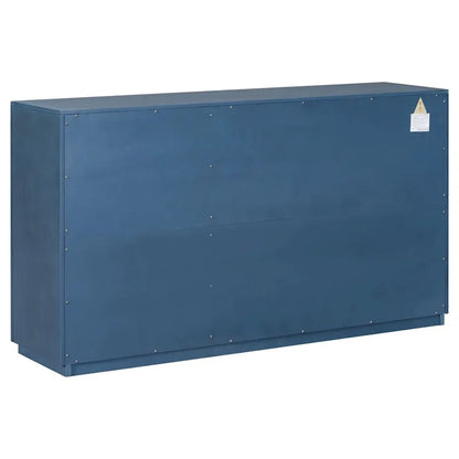 Credenza retrò grande a 3 ante con ripiani regolabili e maniglie nere