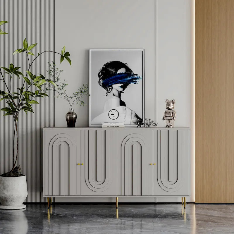 Mobiletto moderno in legno laccato a 4 ante