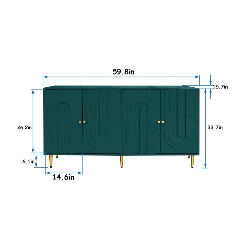 Mobiletto moderno in legno laccato a 4 ante