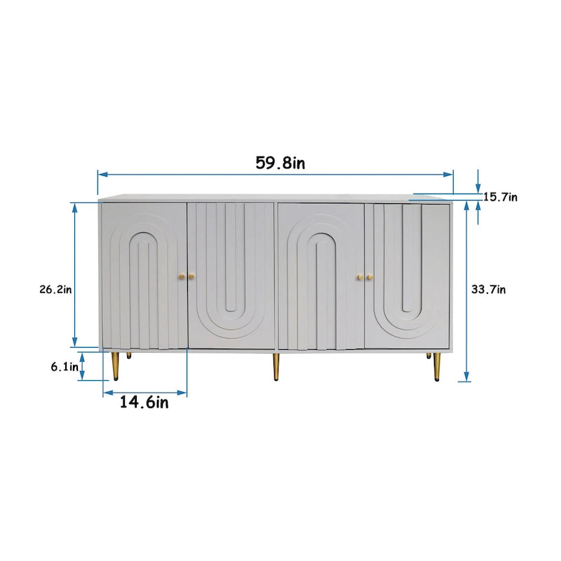 Mobiletto moderno in legno laccato a 4 ante