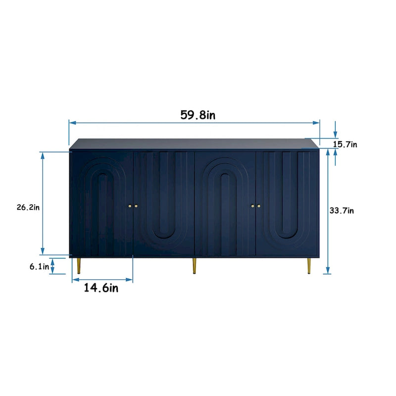 Mobiletto moderno in legno laccato a 4 ante