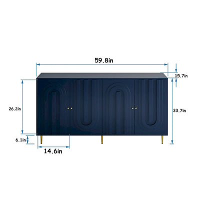 Mobiletto moderno in legno laccato a 4 ante
