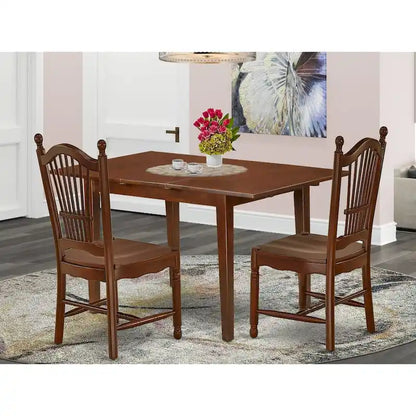 East West Furniture Dining Table Set- a Kitchen Table and Kitchen Dining Chairs, Mahogany(Pieces Options)