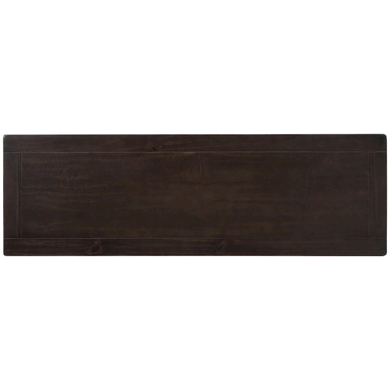 Tavolo consolle in legno massello di pino con due ripiani aperti