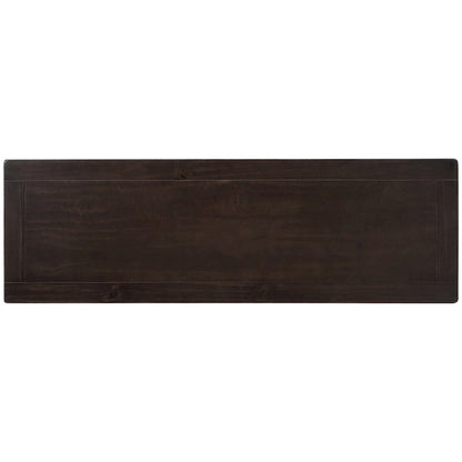 Tavolo consolle in legno massello di pino con due ripiani aperti