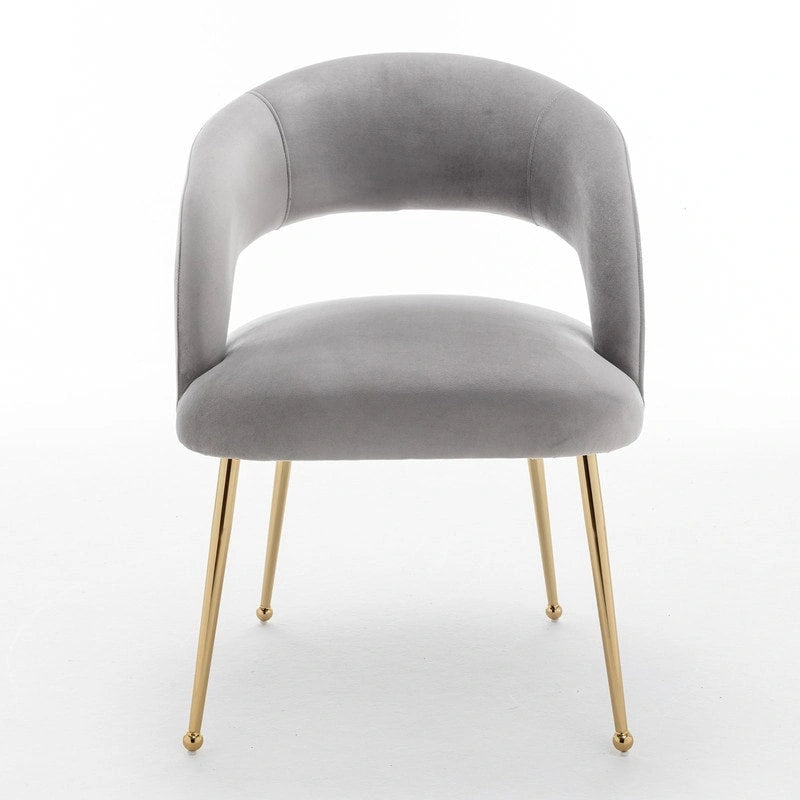 SEYNAR Set di 2 sedie da pranzo con schienale aperto e imbottitura in velluto, stile moderno di metà secolo