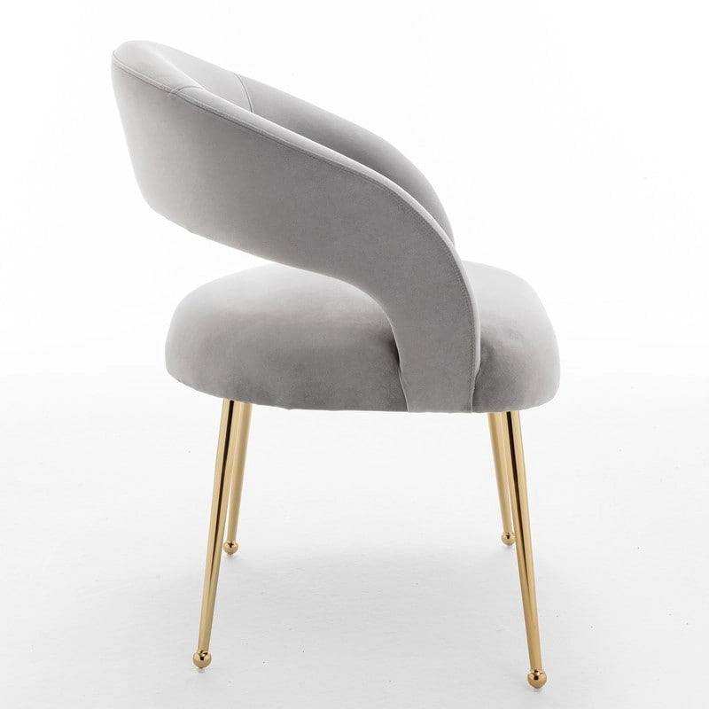 SEYNAR Set di 2 sedie da pranzo con schienale aperto e imbottitura in velluto, stile moderno di metà secolo