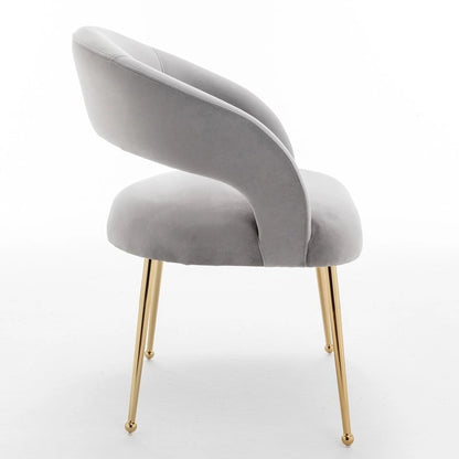 SEYNAR Set di 2 sedie da pranzo con schienale aperto e imbottitura in velluto, stile moderno di metà secolo