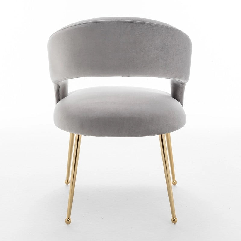 SEYNAR Set di 2 sedie da pranzo con schienale aperto e imbottitura in velluto, stile moderno di metà secolo