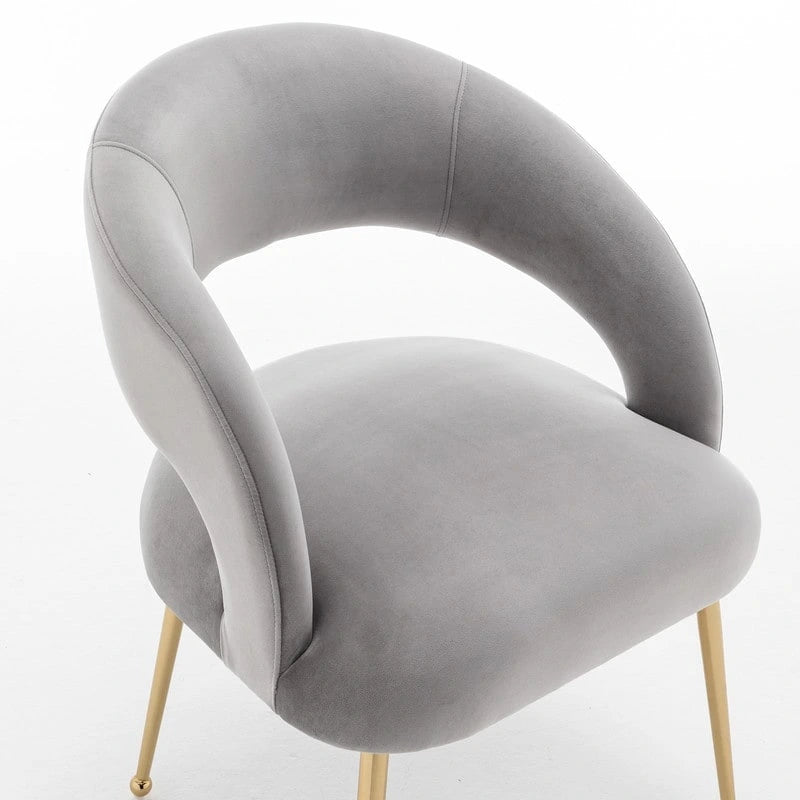 SEYNAR Set di 2 sedie da pranzo con schienale aperto e imbottitura in velluto, stile moderno di metà secolo