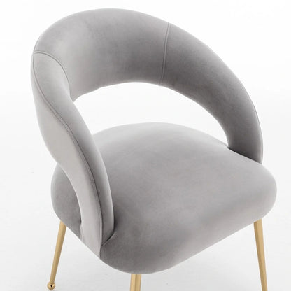 SEYNAR Set di 2 sedie da pranzo con schienale aperto e imbottitura in velluto, stile moderno di metà secolo