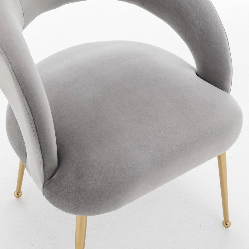 SEYNAR Set di 2 sedie da pranzo con schienale aperto e imbottitura in velluto, stile moderno di metà secolo