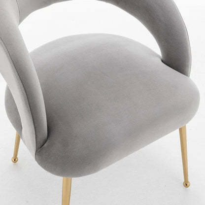 SEYNAR Set di 2 sedie da pranzo con schienale aperto e imbottitura in velluto, stile moderno di metà secolo