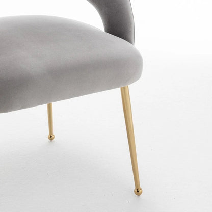 SEYNAR Set di 2 sedie da pranzo con schienale aperto e imbottitura in velluto, stile moderno di metà secolo