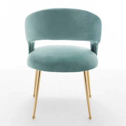 SEYNAR Set di 2 sedie da pranzo con schienale aperto e imbottitura in velluto, stile moderno di metà secolo