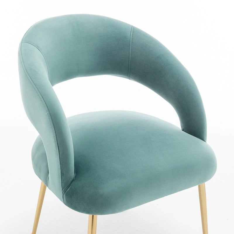 SEYNAR Set di 2 sedie da pranzo con schienale aperto e imbottitura in velluto, stile moderno di metà secolo