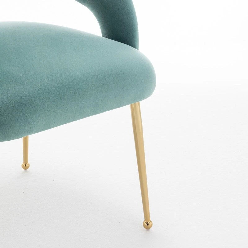 SEYNAR Set di 2 sedie da pranzo con schienale aperto e imbottitura in velluto, stile moderno di metà secolo