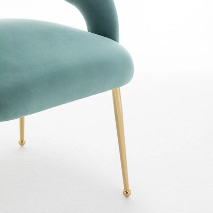 SEYNAR Set di 2 sedie da pranzo con schienale aperto e imbottitura in velluto, stile moderno di metà secolo