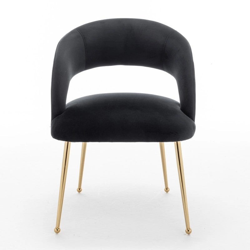 SEYNAR Set di 2 sedie da pranzo con schienale aperto e imbottitura in velluto, stile moderno di metà secolo