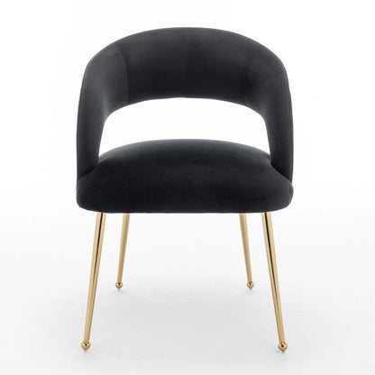 SEYNAR Set di 2 sedie da pranzo con schienale aperto e imbottitura in velluto, stile moderno di metà secolo