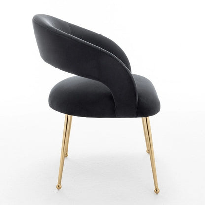 SEYNAR Set di 2 sedie da pranzo con schienale aperto e imbottitura in velluto, stile moderno di metà secolo