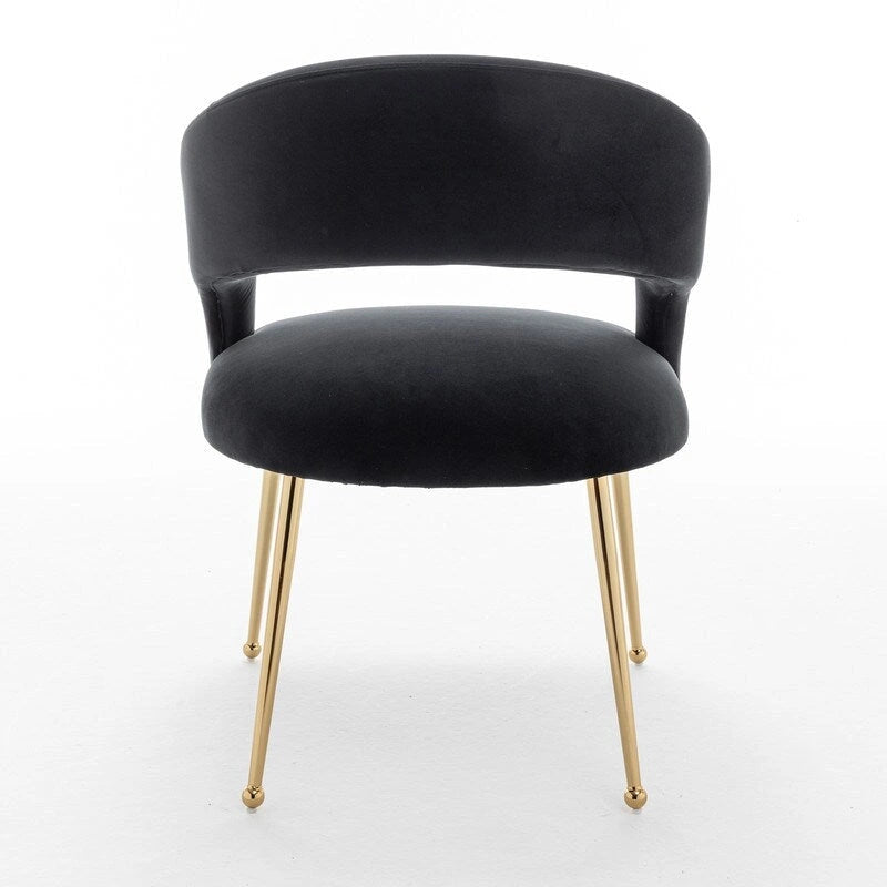 SEYNAR Set di 2 sedie da pranzo con schienale aperto e imbottitura in velluto, stile moderno di metà secolo