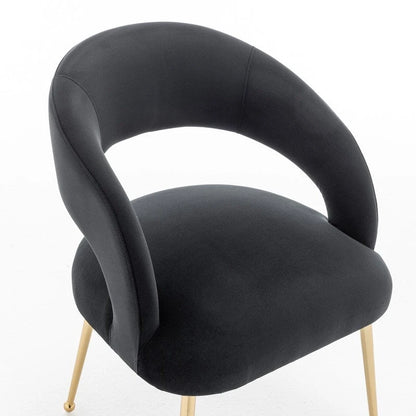 SEYNAR Set di 2 sedie da pranzo con schienale aperto e imbottitura in velluto, stile moderno di metà secolo