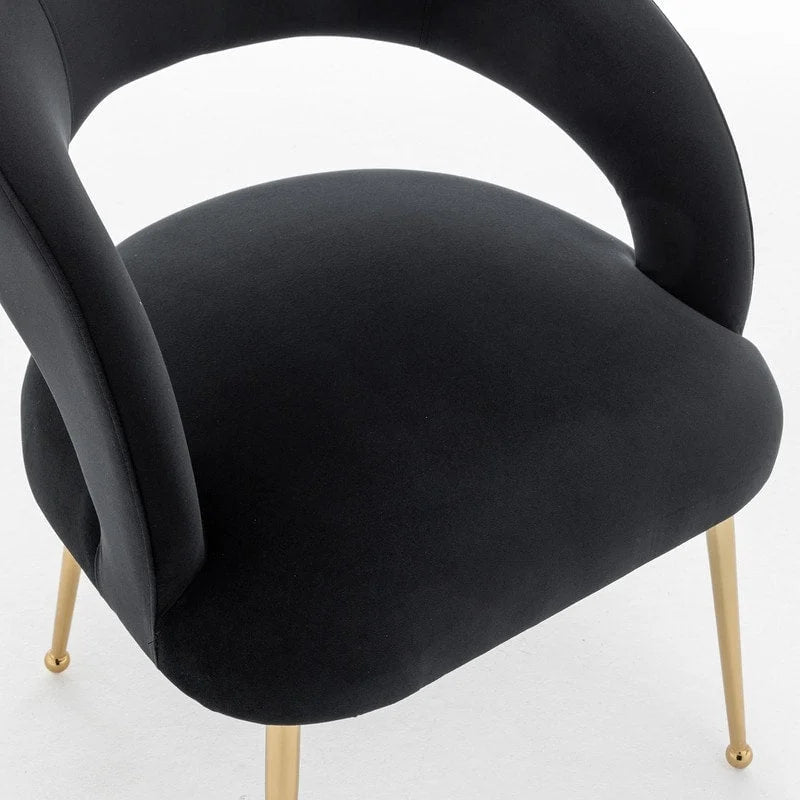 SEYNAR Set di 2 sedie da pranzo con schienale aperto e imbottitura in velluto, stile moderno di metà secolo