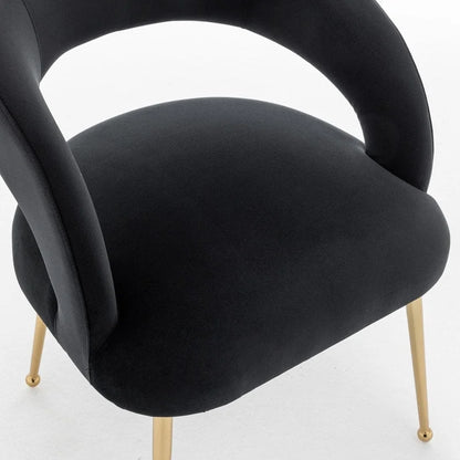 SEYNAR Set di 2 sedie da pranzo con schienale aperto e imbottitura in velluto, stile moderno di metà secolo