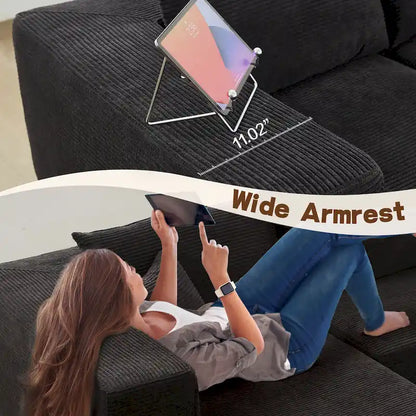 Divano chaise longue OVIOS Pit Stripes senza montaggio richiesto