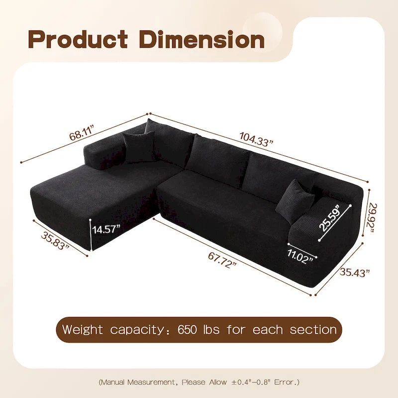 Divano chaise longue OVIOS Pit Stripes senza montaggio richiesto