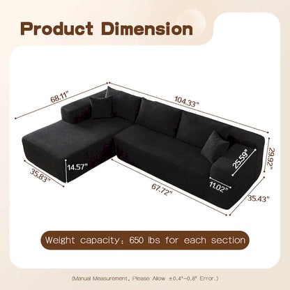 Divano chaise longue OVIOS Pit Stripes senza montaggio richiesto