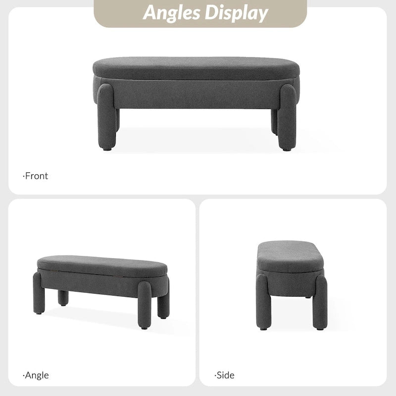 Panca contenitore moderna con piano ribaltabile Oscar di HULALA HOME