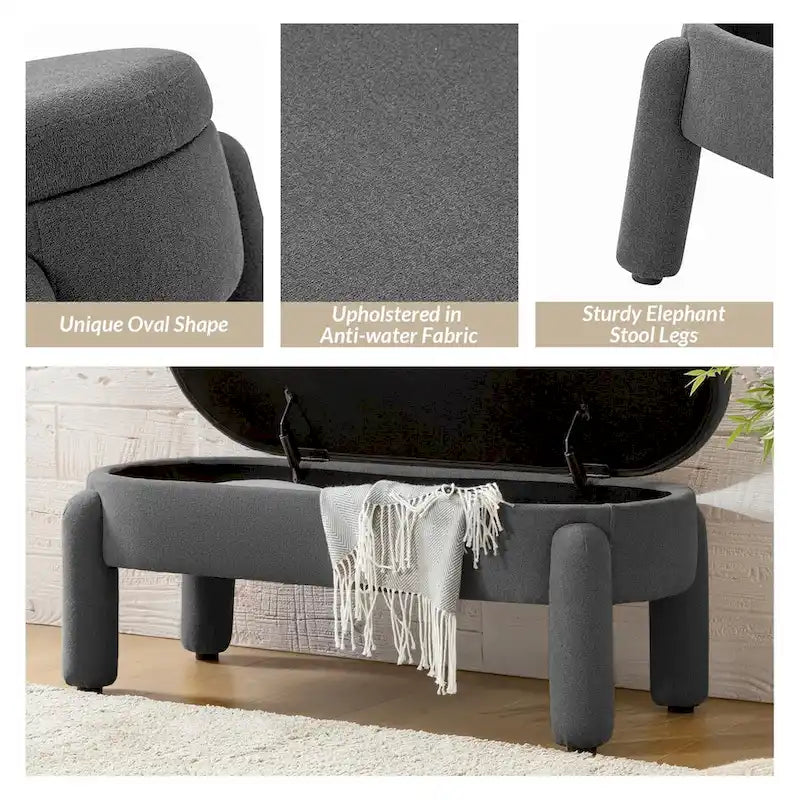 Panca contenitore moderna con piano ribaltabile Oscar di HULALA HOME