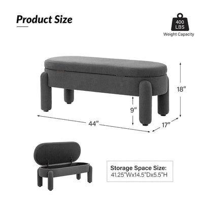 Panca contenitore moderna con piano ribaltabile Oscar di HULALA HOME