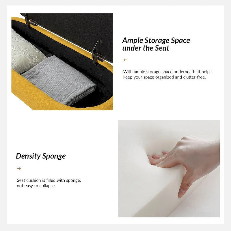 Panca contenitore moderna con piano ribaltabile Oscar di HULALA HOME