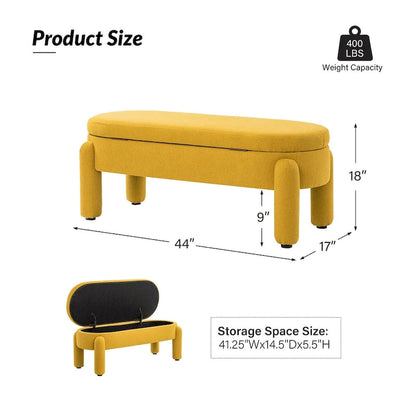 Panca contenitore moderna con piano ribaltabile Oscar di HULALA HOME