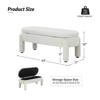 Panca contenitore moderna con piano ribaltabile Oscar di HULALA HOME