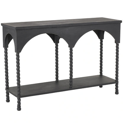 Consolle in legno ad arco con 1 ripiano - Nero - Roche River Decor