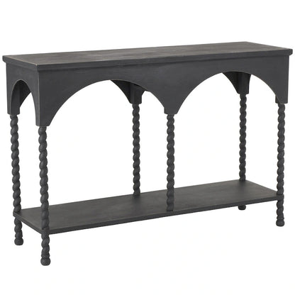 Wood Arched 1 Shelf Console Table - Black - Roche River Decor