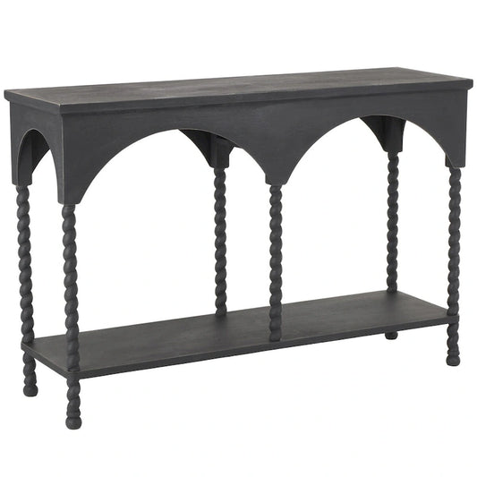 Wood Arched 1 Shelf Console Table - Black - Roche River Decor