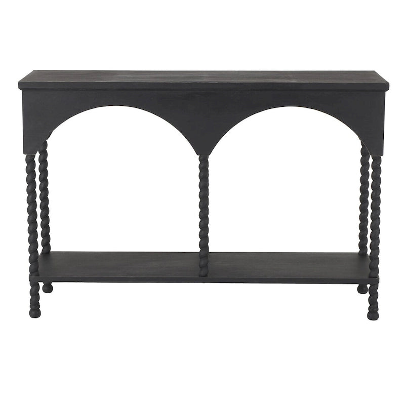 Consolle in legno ad arco con 1 ripiano - Nero - Roche River Decor